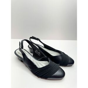 Easy Street Pumps‎ Womens Size 6.5 Black Slingback Block Heel Casual